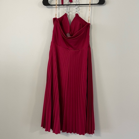 Miss Bison Red Halter Dress Small - Picture 3 of 6